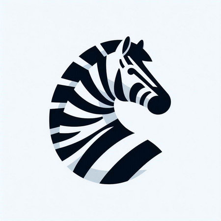 Zebra head on white background. Vector illustration for your design.のイラスト素材
