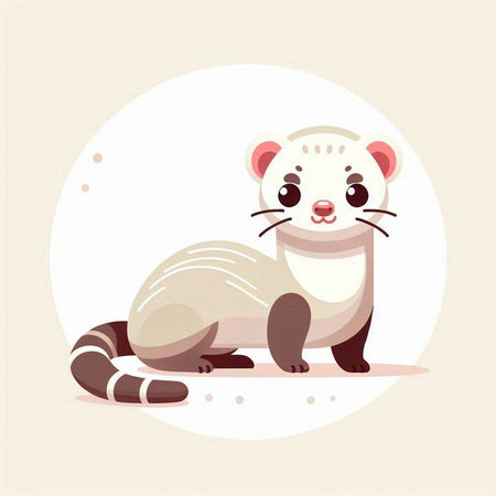 Cute otter. Cute cartoon animal. Vector illustration.のイラスト素材