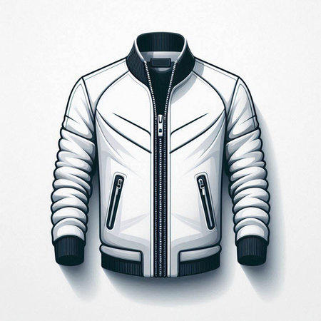 Men's winter jacket with a hood on a white background. Vector illustrationのイラスト素材