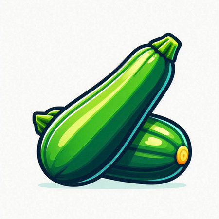 Zucchini vegetable icon isolated on white background. Vector illustration.のイラスト素材