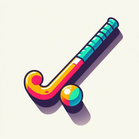 Ice hockey stick with colorful reflection. Vector illustration. Eps 10.のイラスト素材