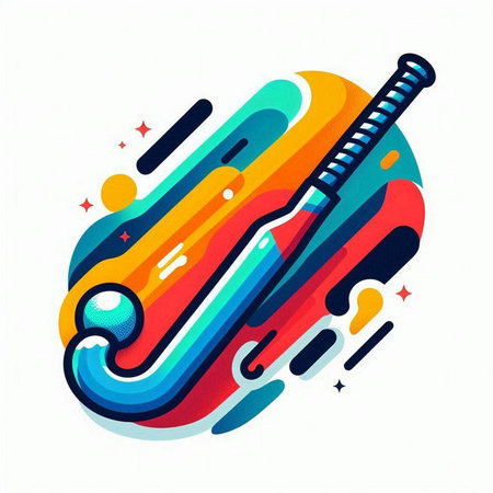 Guitar icon on colorful geometric background. Vector illustration in flat style.のイラスト素材