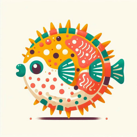 Cute cartoon fish on white background. Vector illustration for your designのイラスト素材