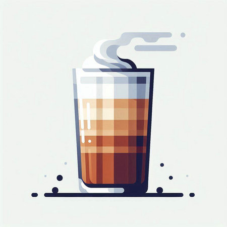 Coffee in a glass. Vector illustration of a glass of coffee.のイラスト素材