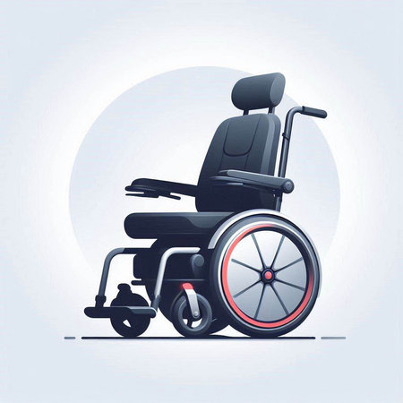 Wheelchair vector illustration. Wheelchair for disabled people. Realistic wheelchair.のイラスト素材