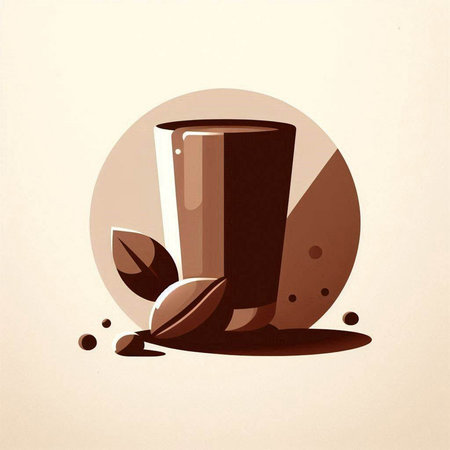 Coffee cup with coffee beans. Vector illustration in retro styleのイラスト素材