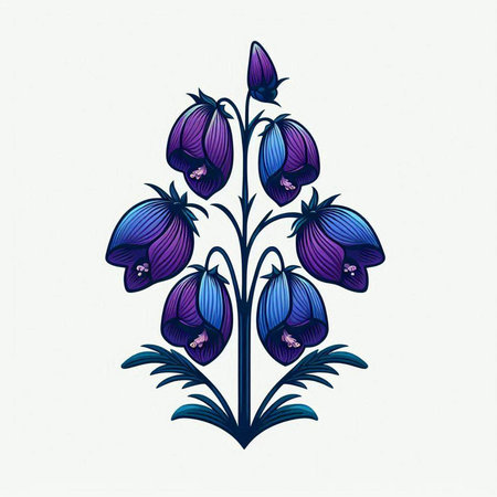 Illustration of bluebells on a white background. Vector illustration.のイラスト素材