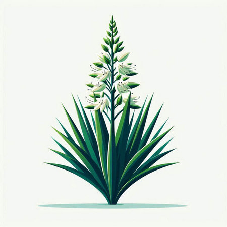 Flowering agave on a white background. Vector illustration.のイラスト素材