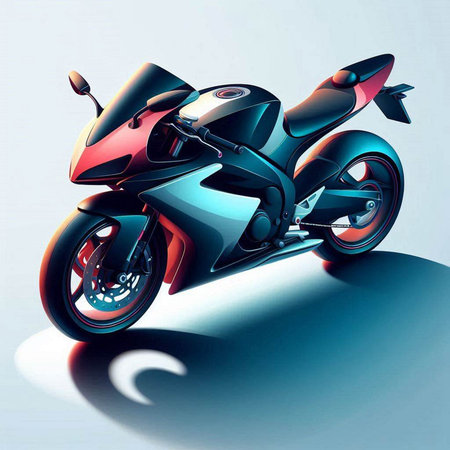 motorcycle on a light background. 3d rendering, 3d illustration.のイラスト素材