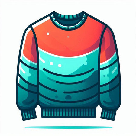Colorful winter sweater isolated on a white background. Vector illustration.のイラスト素材