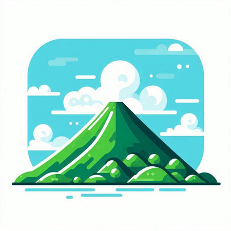 Mountain landscape. Vector illustration in flat style. EPS 10.のイラスト素材