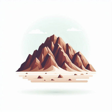 Egyptian pyramids in desert. Vector illustration for your design.のイラスト素材