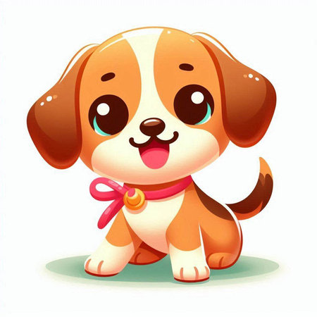 Cute cartoon dog on a white background. Vector illustration for your designのイラスト素材