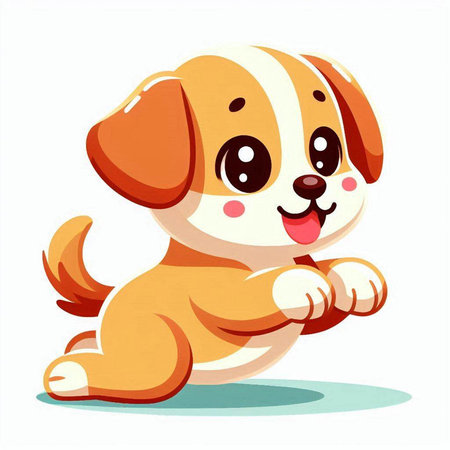 Cute cartoon dog on a white background. Vector illustration for your designのイラスト素材