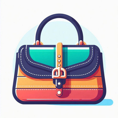 Handbag icon in flat style isolated on white background. Vector illustration.のイラスト素材