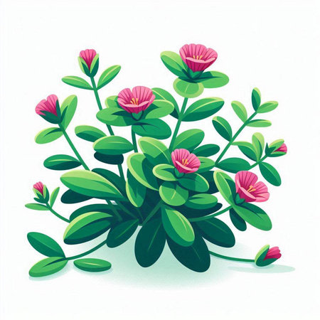 Flowerpot with pink flowers on white background. Vector illustration.のイラスト素材