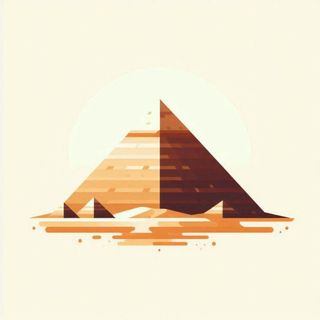 Egyptian pyramids in the desert. Vector illustration. Eps 10のイラスト素材