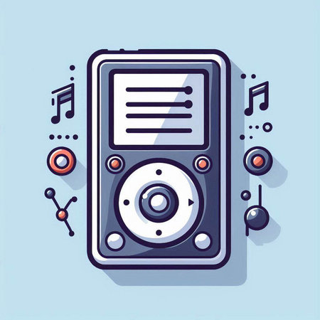 Music player icon. Vector illustration in flat design style. EPS 10のイラスト素材