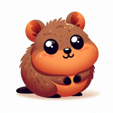 Cute cartoon hamster. Illustration on white background for children.のイラスト素材