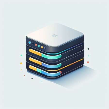 Data center isometric vector illustration. Modern 3d server icon.のイラスト素材