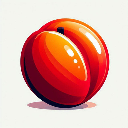 Illustration of a ripe plum on a white background, vector illustrationのイラスト素材