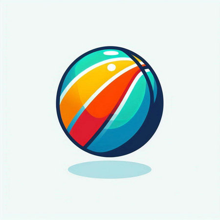 Colorful icon of a ball on a white background. Vector illustrationのイラスト素材