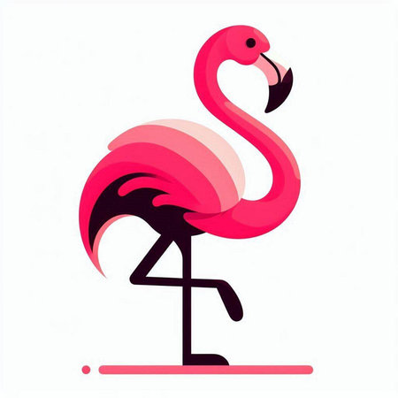 Pink flamingo. Flamingo on a white background. Vector illustration.のイラスト素材