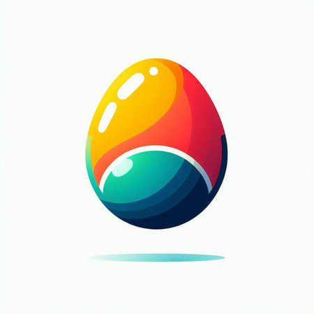 Easter egg icon. Colorful design element. Vector illustration.のイラスト素材