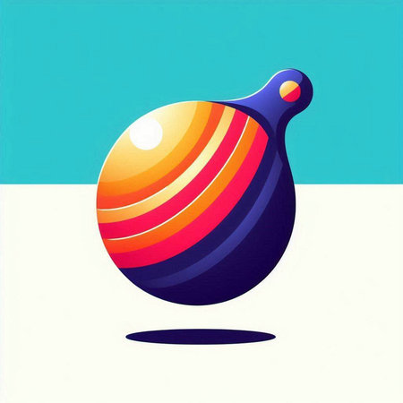 Vector illustration of a blue and orange ball on a white background.のイラスト素材