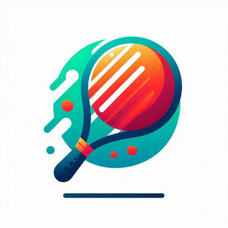Tennis racket and ball icon. Vector design template elements for your application or corporate identity.のイラスト素材