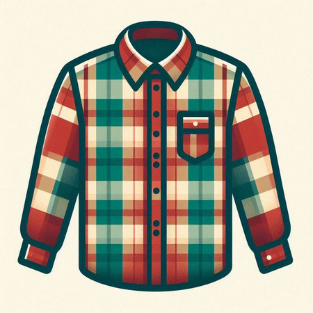 Illustration of men's shirt in retro style, vector illustration.のイラスト素材