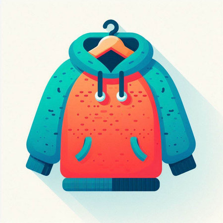 Winter clothes icon, vector illustration in flat design with long shadow.のイラスト素材