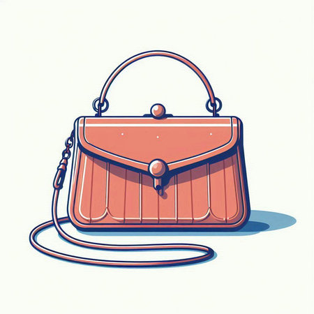 Fashionable handbag on a white background. Vector illustration.のイラスト素材