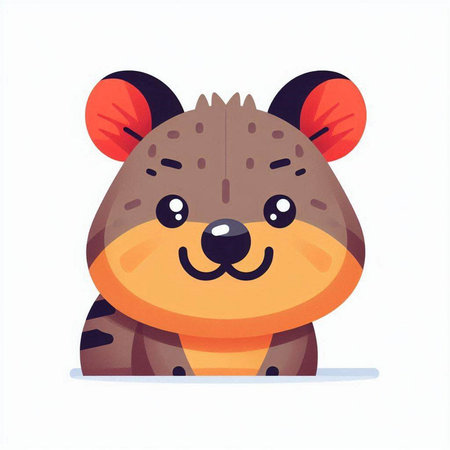 Cute cartoon baby hyena. Cute animal character. Vector illustrationのイラスト素材