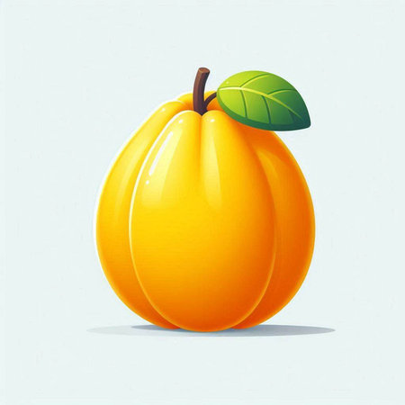 Vector illustration of a ripe apricot on a white background.のイラスト素材