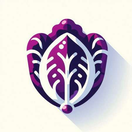 Cabbage icon in flat style. Vector illustration with long shadow.のイラスト素材