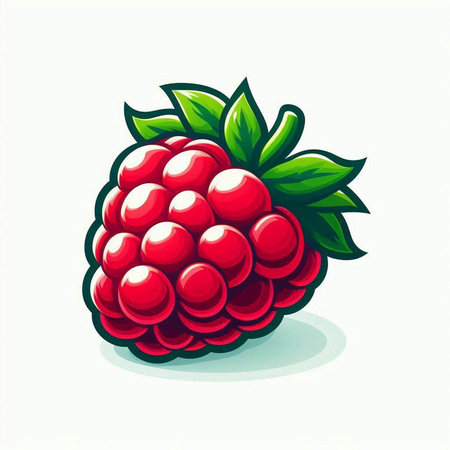 Raspberry isolated on white background. Vector illustration. Eps 10.のイラスト素材