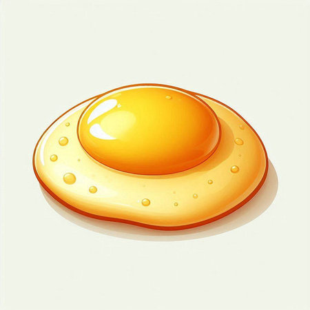 Fried egg on a white background. Vector illustration. Eps 10のイラスト素材