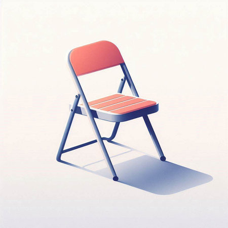 Illustration of an orange chair on a white background with shadow.のイラスト素材