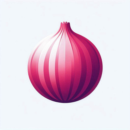 Illustration of a red onion on a white background with space for textのイラスト素材