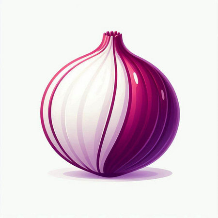 Illustration of red onion on a white background. Vector illustration.のイラスト素材
