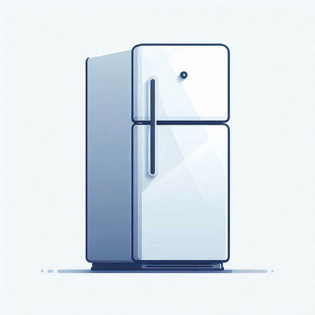 Refrigerator on a white background. Refrigerator vector illustration.のイラスト素材