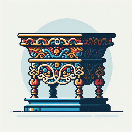 Ancient greek column. Vector illustration of ancient greek column.のイラスト素材