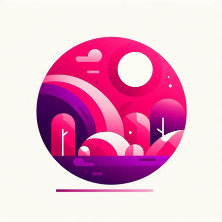 Abstract background with geometric shapes in pink and purple colors. Vector illustration.のイラスト素材