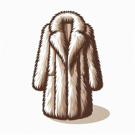 Mink fur coat isolated on a white background. Vector illustration.のイラスト素材