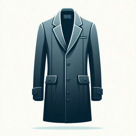 Vector illustration of a coat on a white background. Front view.のイラスト素材