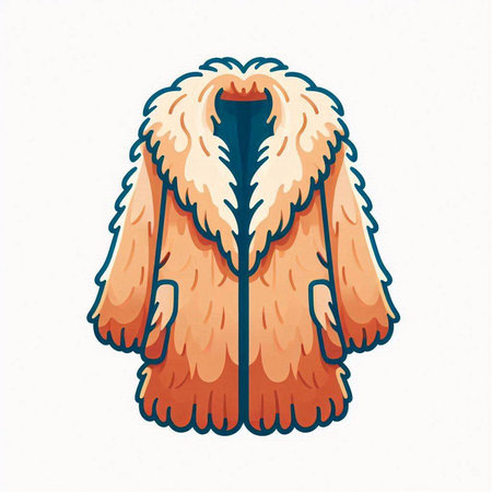 Vector image of a fur coat on a white background. Vector illustrationのイラスト素材
