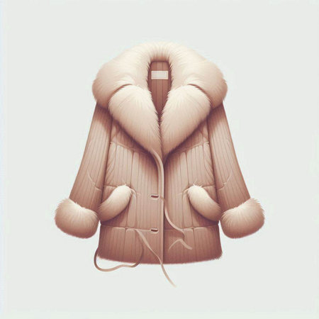 Fur coat isolated on a white background. 3d rendering.のイラスト素材