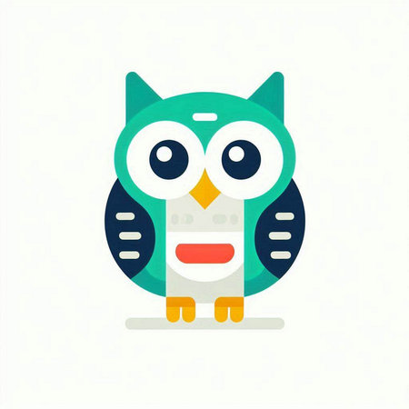 Cute owl. Vector illustration in flat style on white background.のイラスト素材