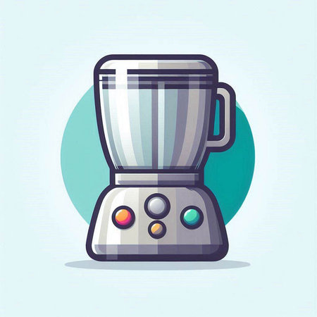 Kitchen blender. Flat style vector illustration isolated on blue background.のイラスト素材